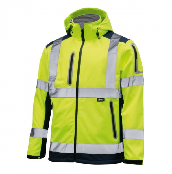 Vizwell Warnschutzsoftshelljacke warngelb