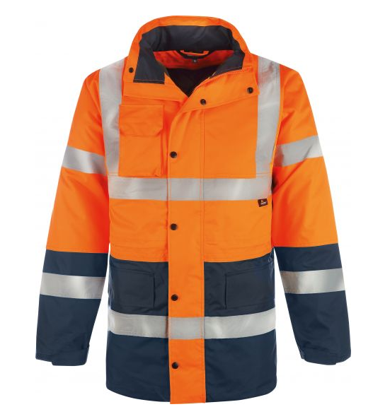 Vizwell Parka 2 in 1 warnorange, atmungsaktiv, wind-wasserdicht